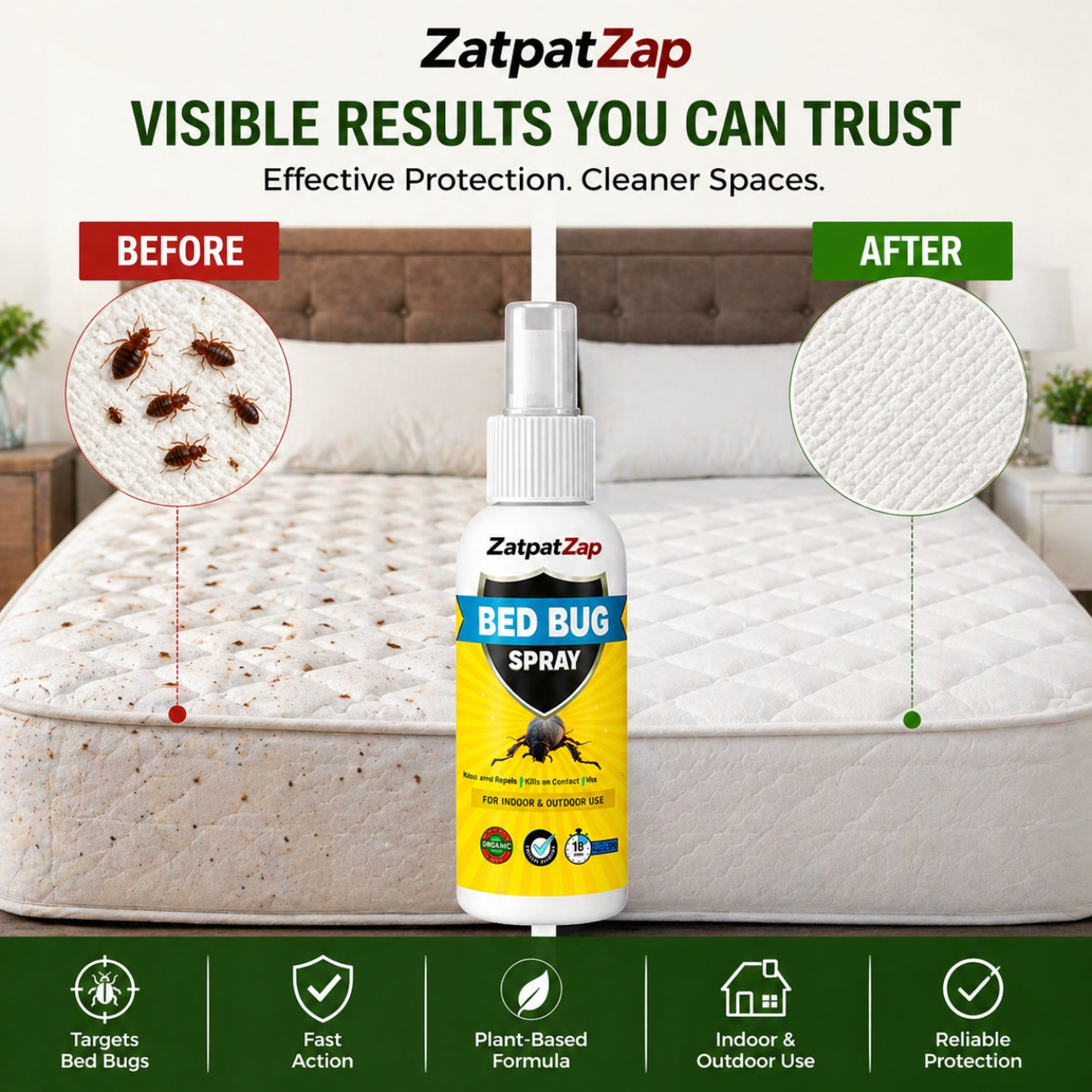 ZatpatZap Bed Bug Protection for Everyday Use 100ML