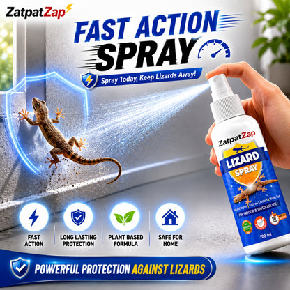 ZatpatZap Lizard Spray 100ml | Fast Acting Lizard Repellent for Home, Kitchen, Bathroom & Outdoor Use