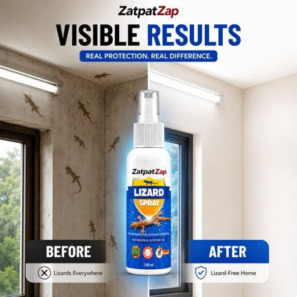 ZatpatZap Lizard Spray 100ml | Fast Acting Lizard Repellent for Home, Kitchen, Bathroom & Outdoor Use